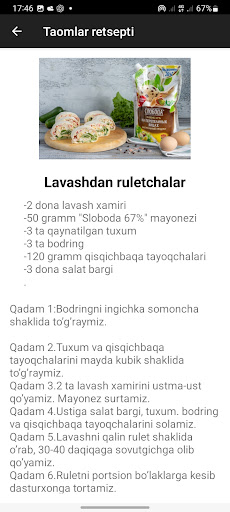 Taomlar retsepti